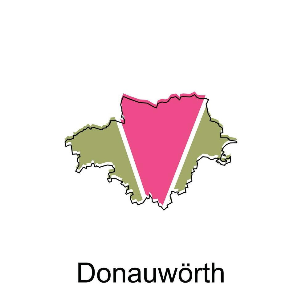 Donauworth map. vector map of the German Country. Borders of for your infographic. Vector illustration design template