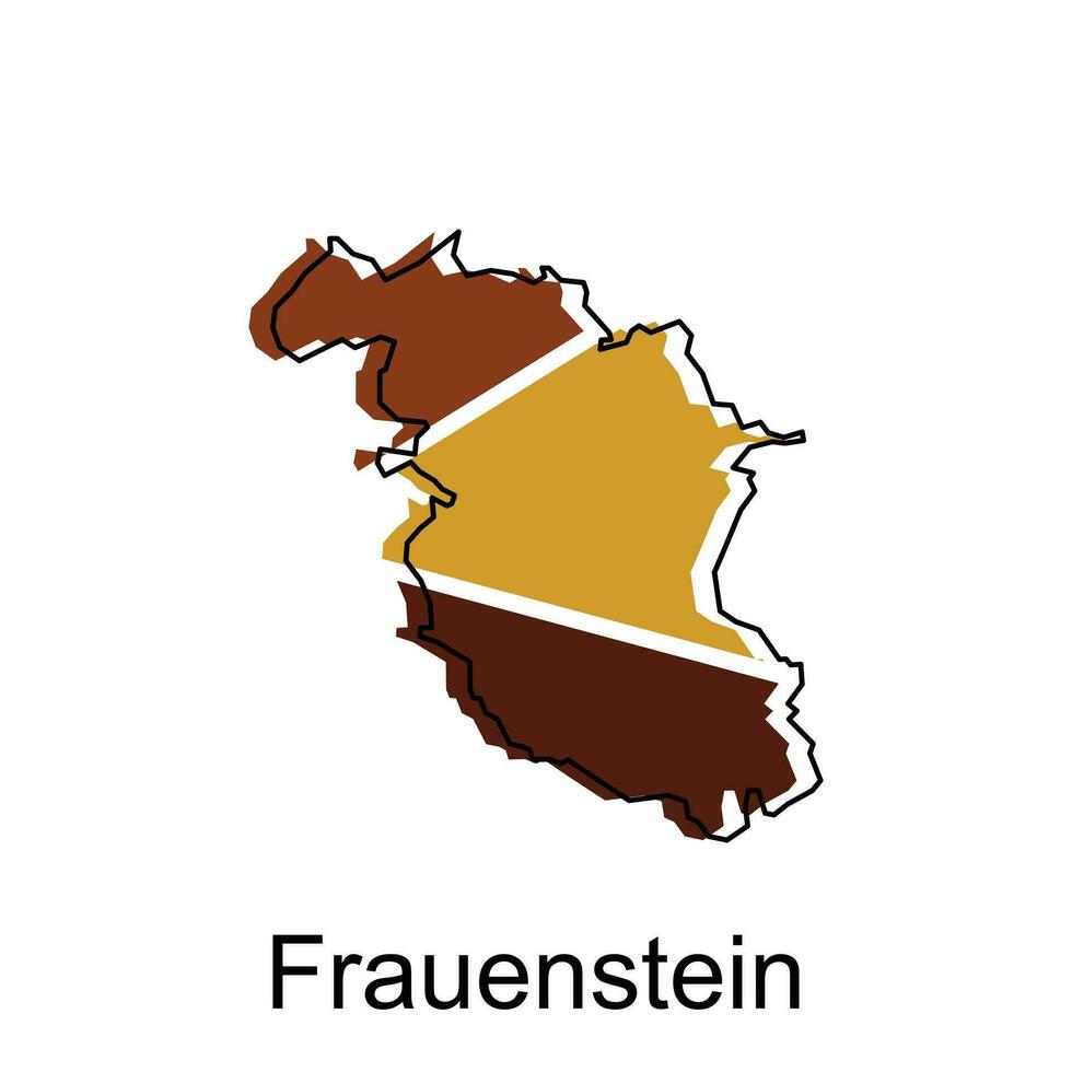 Frauenstein ciudad de alemán mapa vector ilustración, vector modelo con contorno gráfico bosquejo estilo aislado en blanco antecedentes