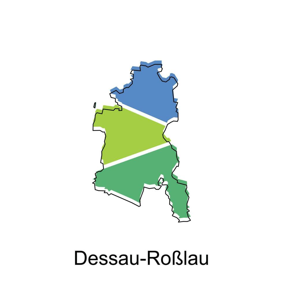 mapa de dessau Roblau nacional fronteras, importante ciudades, mundo mapa país vector ilustración diseño modelo