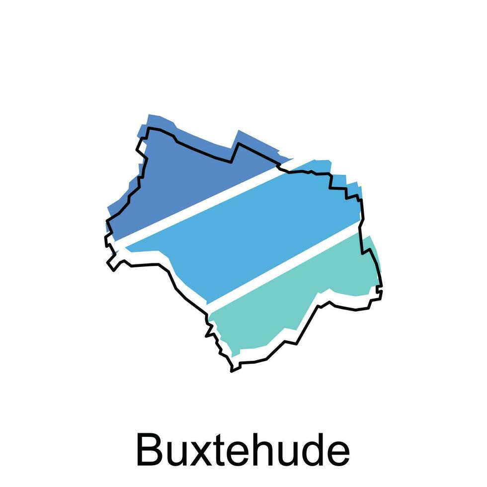 Buxtehude map. vector map of the German Country. Borders of for your infographic. Vector illustration design template