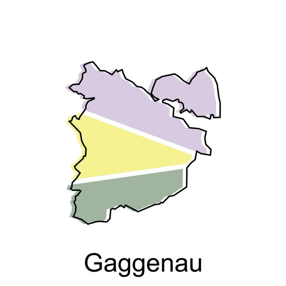 gaggenau ciudad de Alemania mapa vector ilustración, vector modelo con contorno gráfico bosquejo estilo aislado en blanco antecedentes