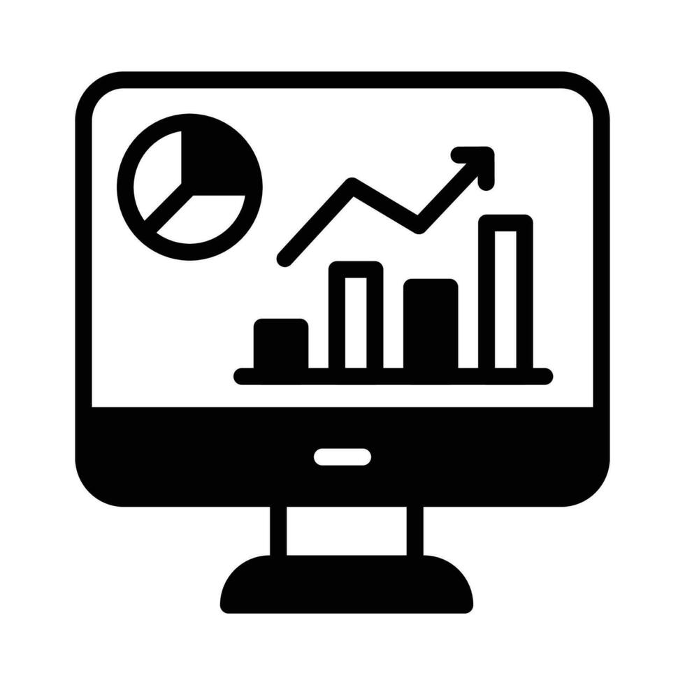 Data chart on lcd display showing vector of market analysis in modern style