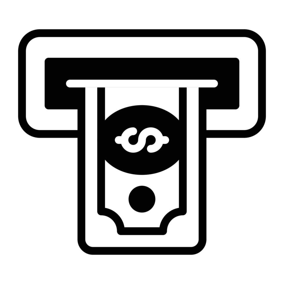 An icon design of instant banking, flat vector of cash dispenser, atm machine