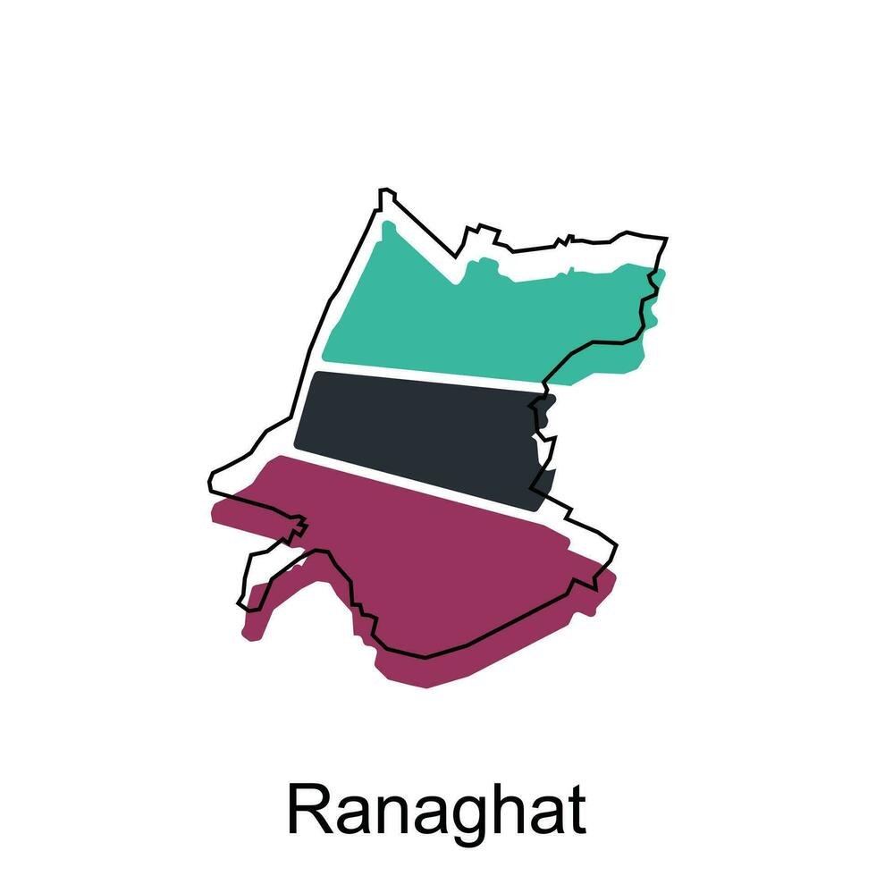 map of Ranaghat City modern outline, High detailed illustration vector Design Template