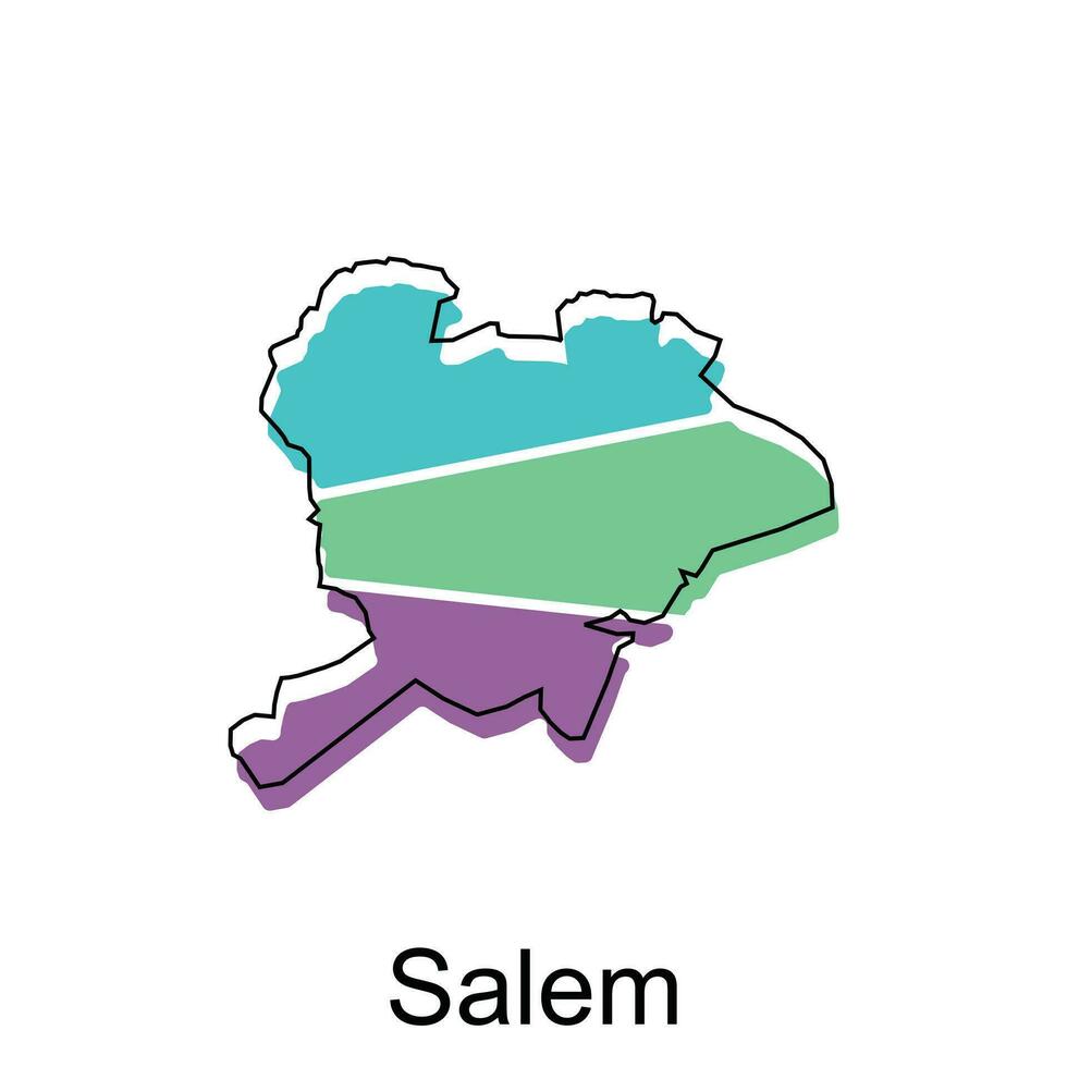 map of Salem City modern outline, High detailed illustration vector Design Template