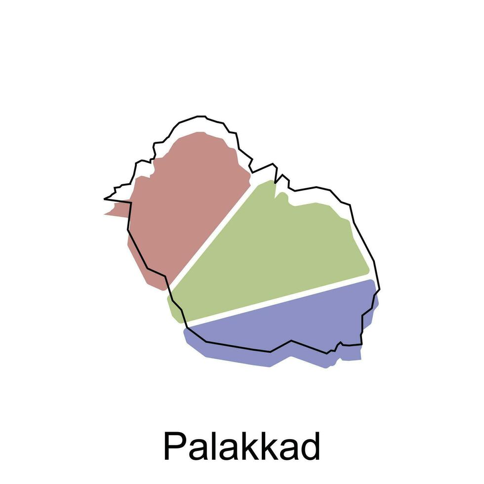 Map of Palakkad modern outline, High detailed vector illustration Design Template, suitable for your company
