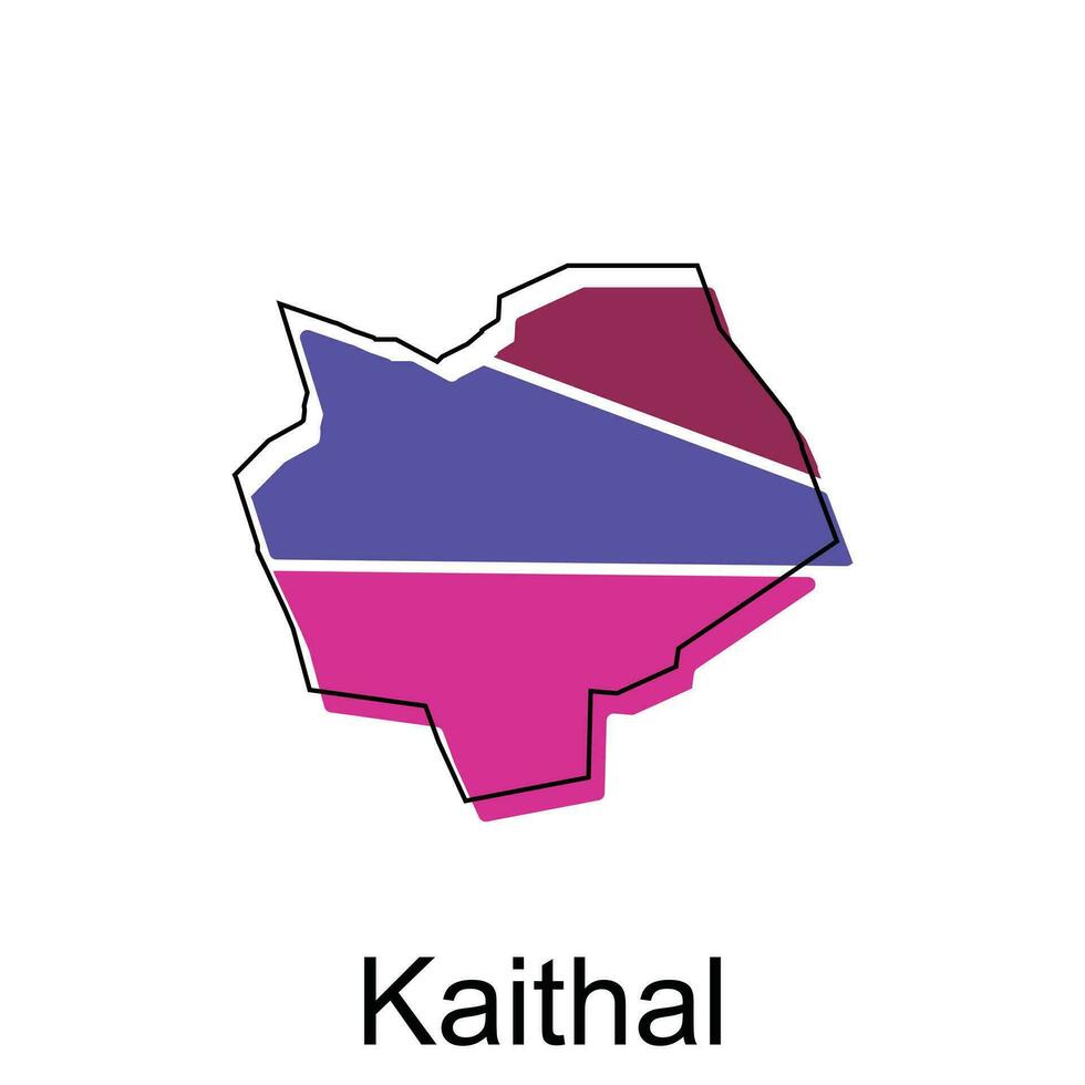 Map of Kaithal vector template with outline, graphic sketch style isolated on white background