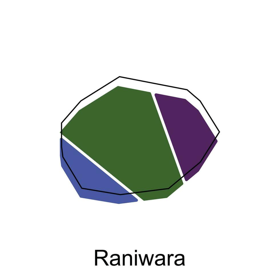 raniwara ciudad de India país mapa vector ilustración diseño plantilla, vector con contorno gráfico bosquejo estilo en blanco antecedentes