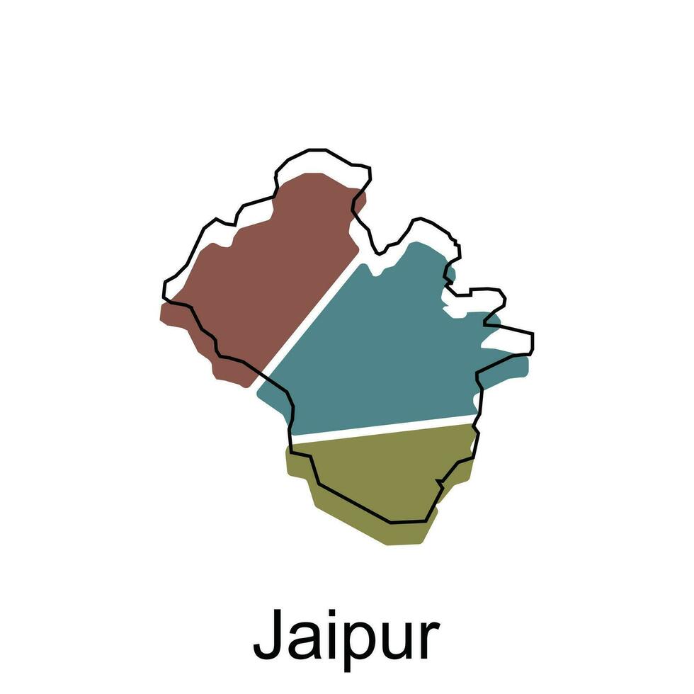 mapa de jaipur ciudad moderno sencillo geométrico, ilustración vector diseño modelo