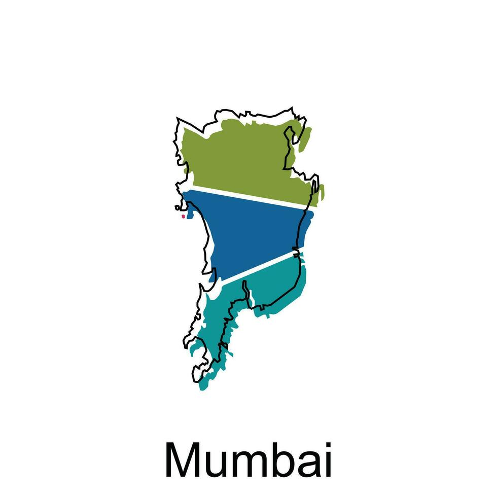 map of Mumbai City modern outline, High detailed illustration vector Design Template