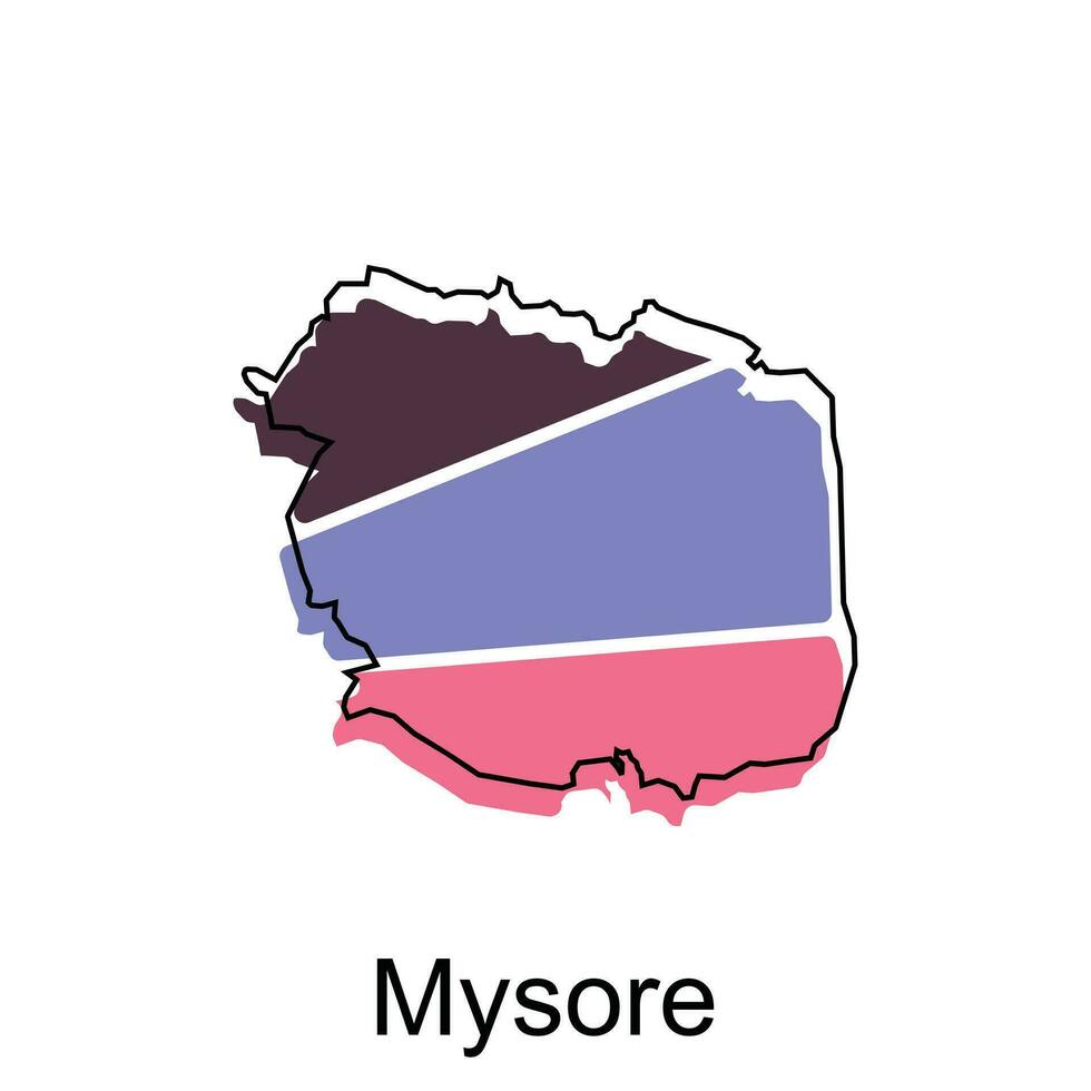 Mysore City of India Country map vector illustration design template, vector with outline graphic sketch style on white background