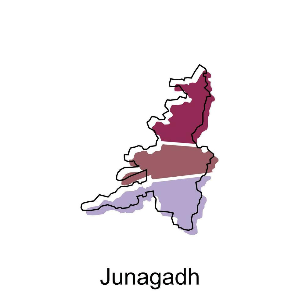 mapa de junagadh ciudad moderno sencillo geométrico, ilustración vector diseño modelo