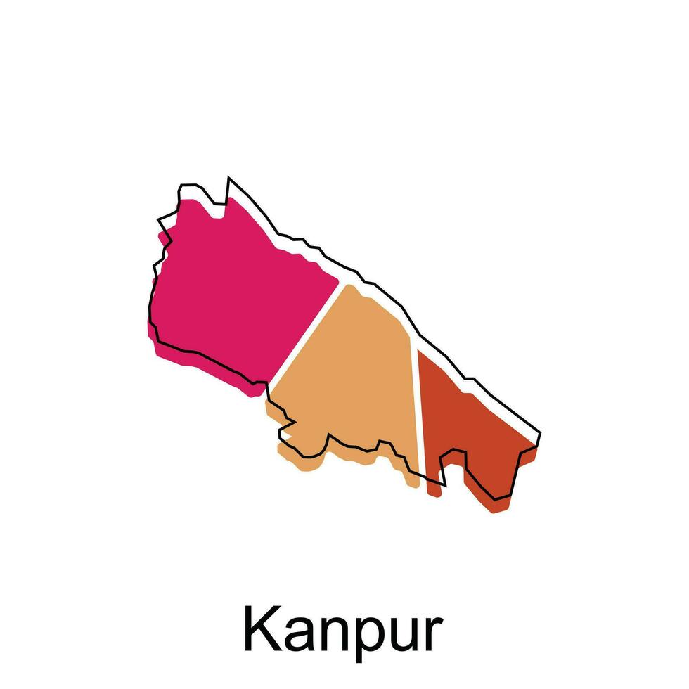 Map Of Kanpur City Modern Simple Geometric, illustration vector design template