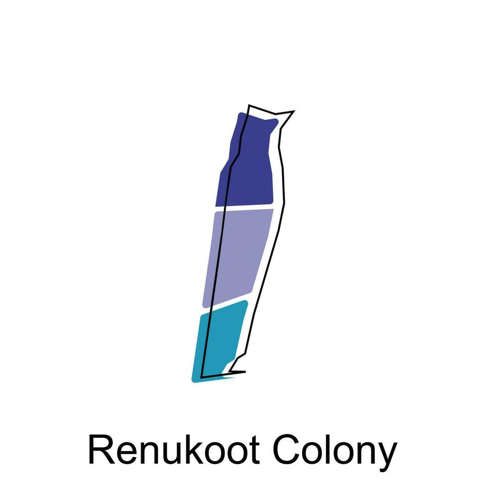 map of Renukoot Colony City modern outline, High detailed illustration vector Design Template