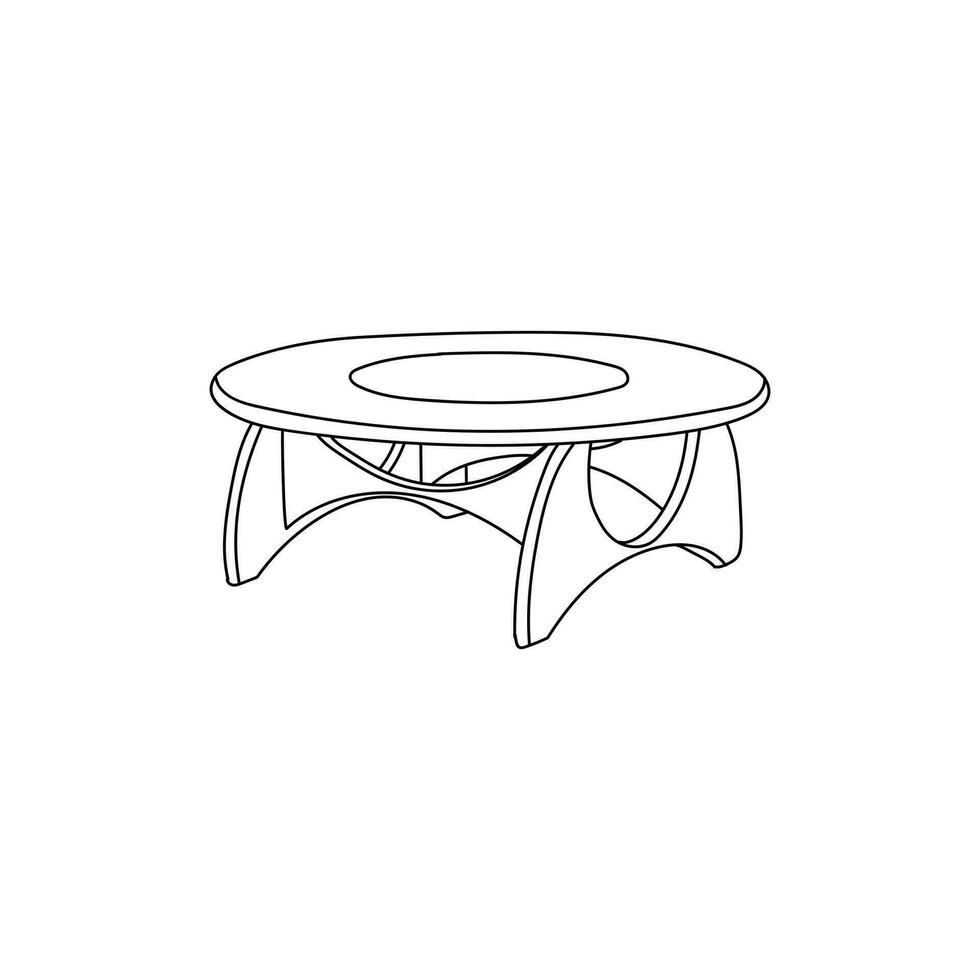 Coffee Table line icon, outline vector, linear style logo illustration design template vector