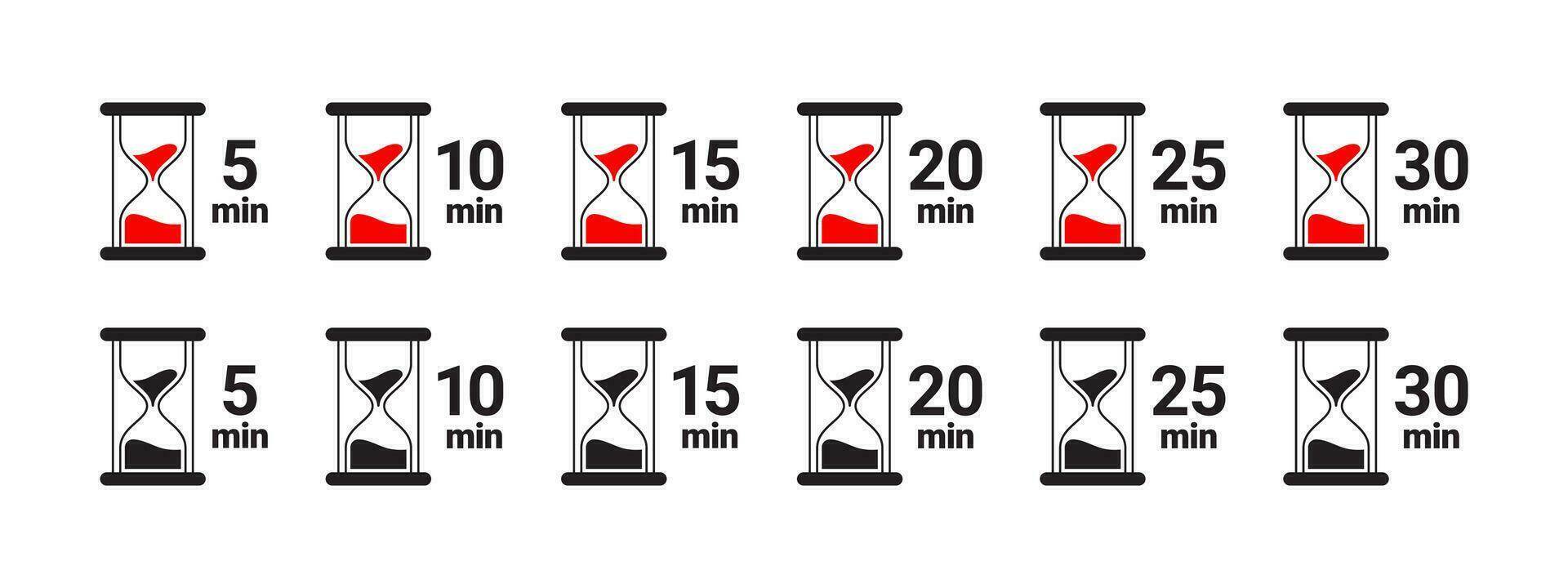 Hourglass timer cooking time. Cooking time icons. Vector scalable graphics