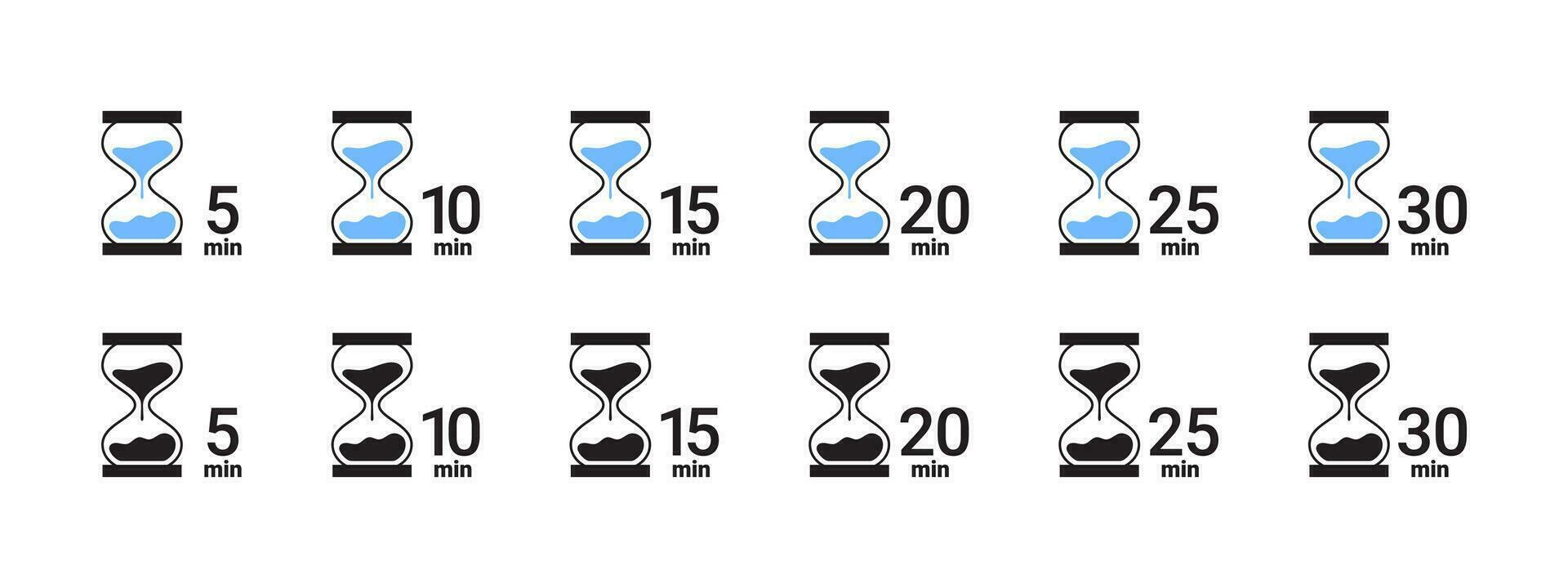 Hourglass timer. Cooking time icons. Label cooking time. Vector scalable graphics