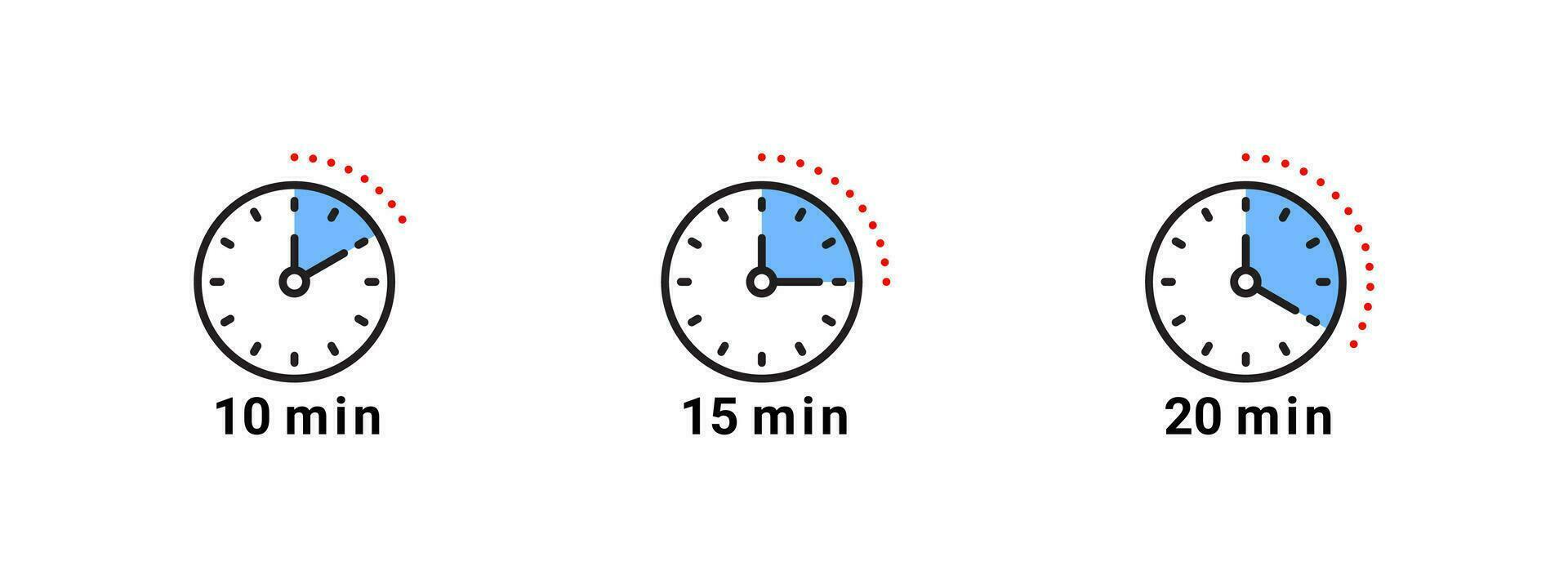 Timers icon. Cooking time icons. Cosmetic or chemical application time. Vector scalable graphics