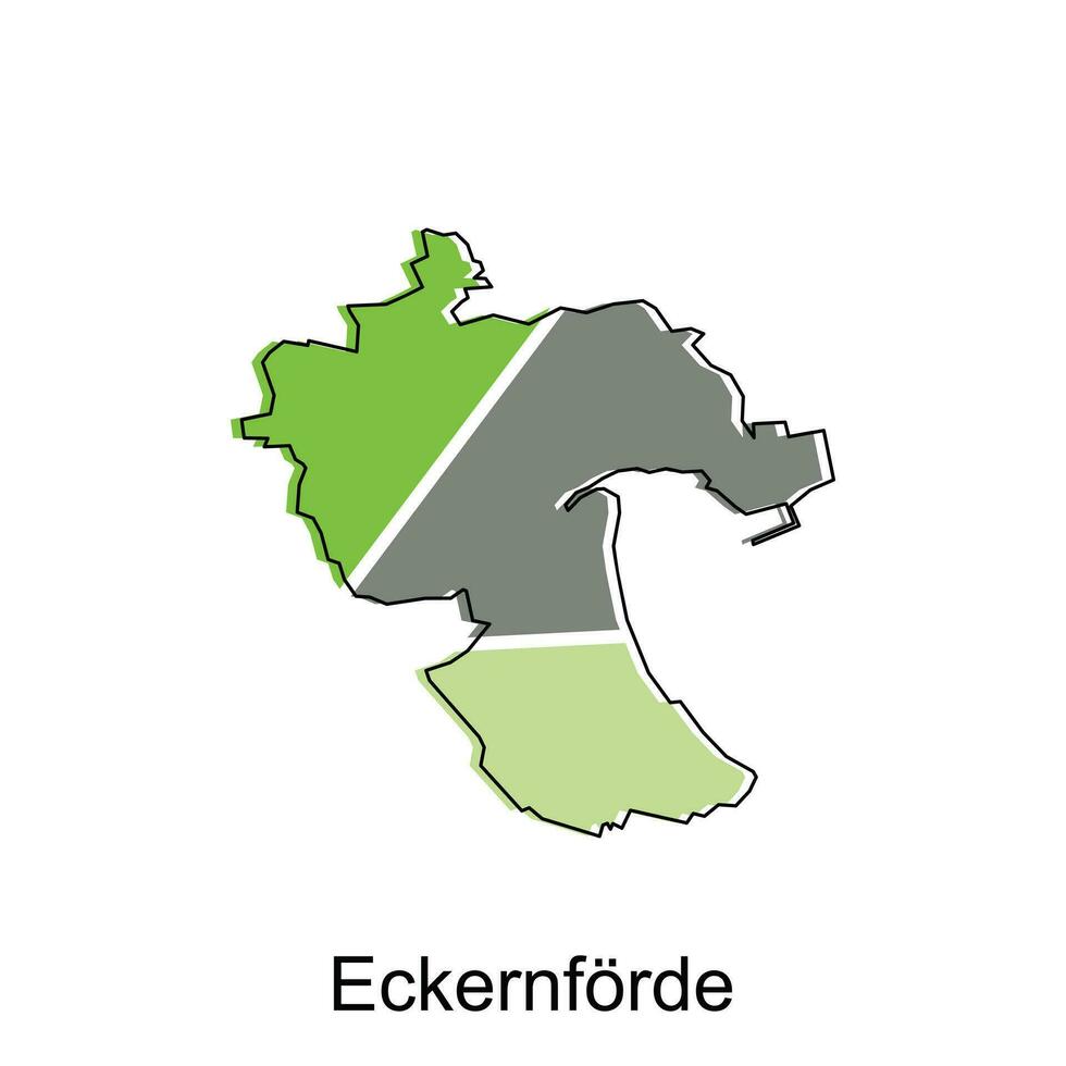 mapa de eckernforde nacional fronteras, importante ciudades, mundo mapa país vector ilustración diseño modelo