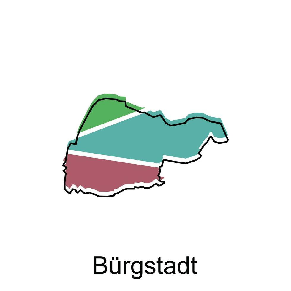 mapa de Burgstadt nacional fronteras, importante ciudades, mundo mapa país vector ilustración diseño modelo