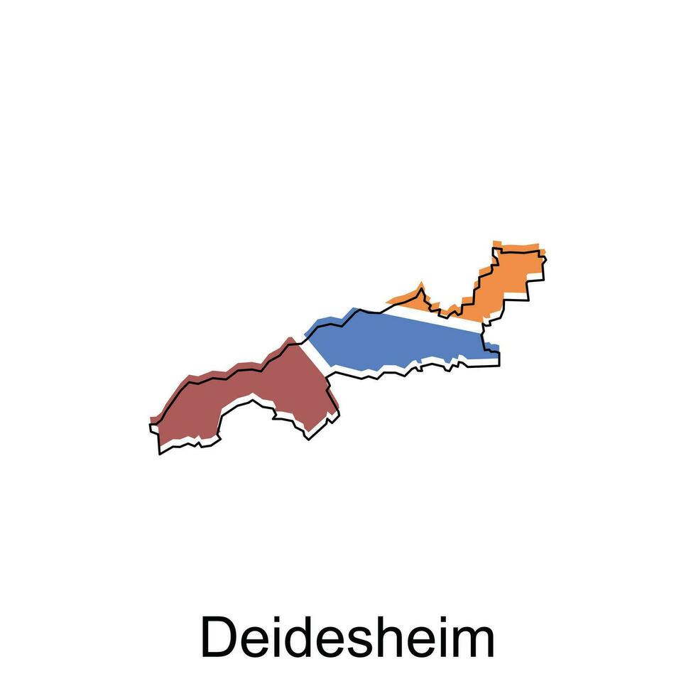 dedesheim mapa. vector mapa de el alemán país. fronteras de para tu infografía. vector ilustración diseño modelo