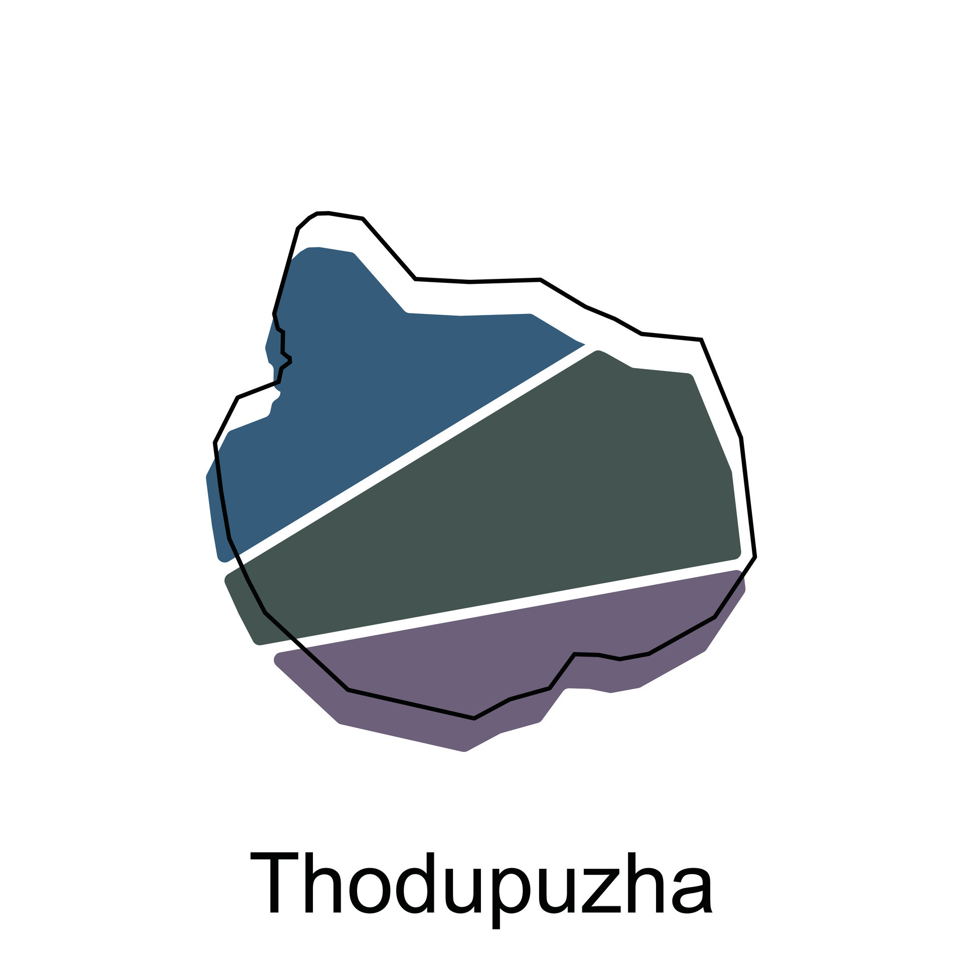 Thodupuzha map. vector map of the India Country. Borders of for your