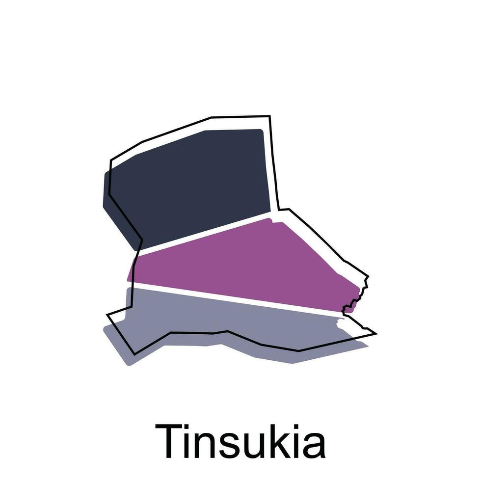 mapa de tinsukia vistoso geométrico moderno describir, alto detallado vector ilustración vector diseño plantilla, adecuado para tu empresa