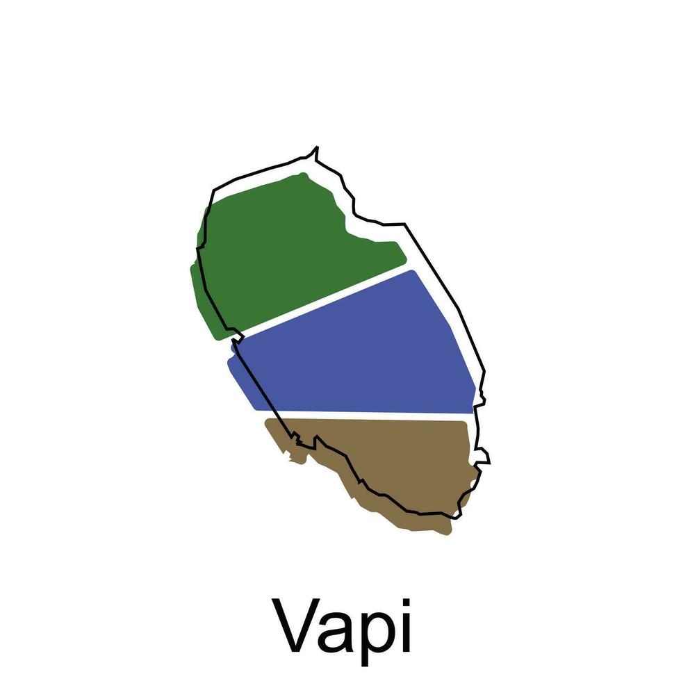 map of Vapi colorful geometric modern outline, High detailed vector  illustration vector Design Template, suitable for your company