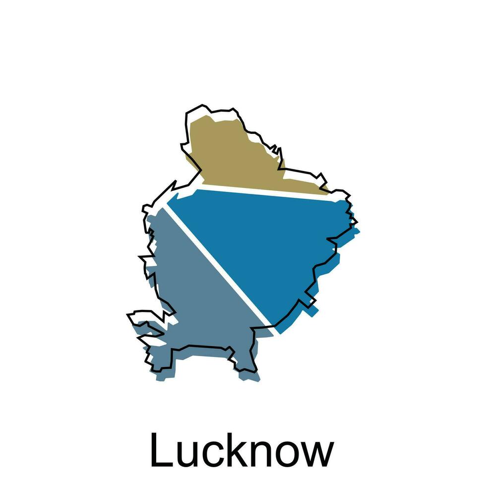 Map Of Lucknow City Modern Simple Geometric, illustration vector design template