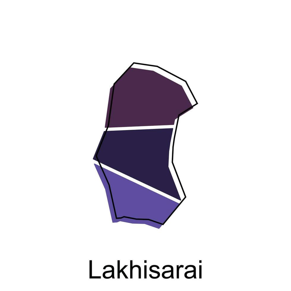 mapa de lakhisarai ciudad moderno sencillo geométrico, ilustración vector diseño modelo