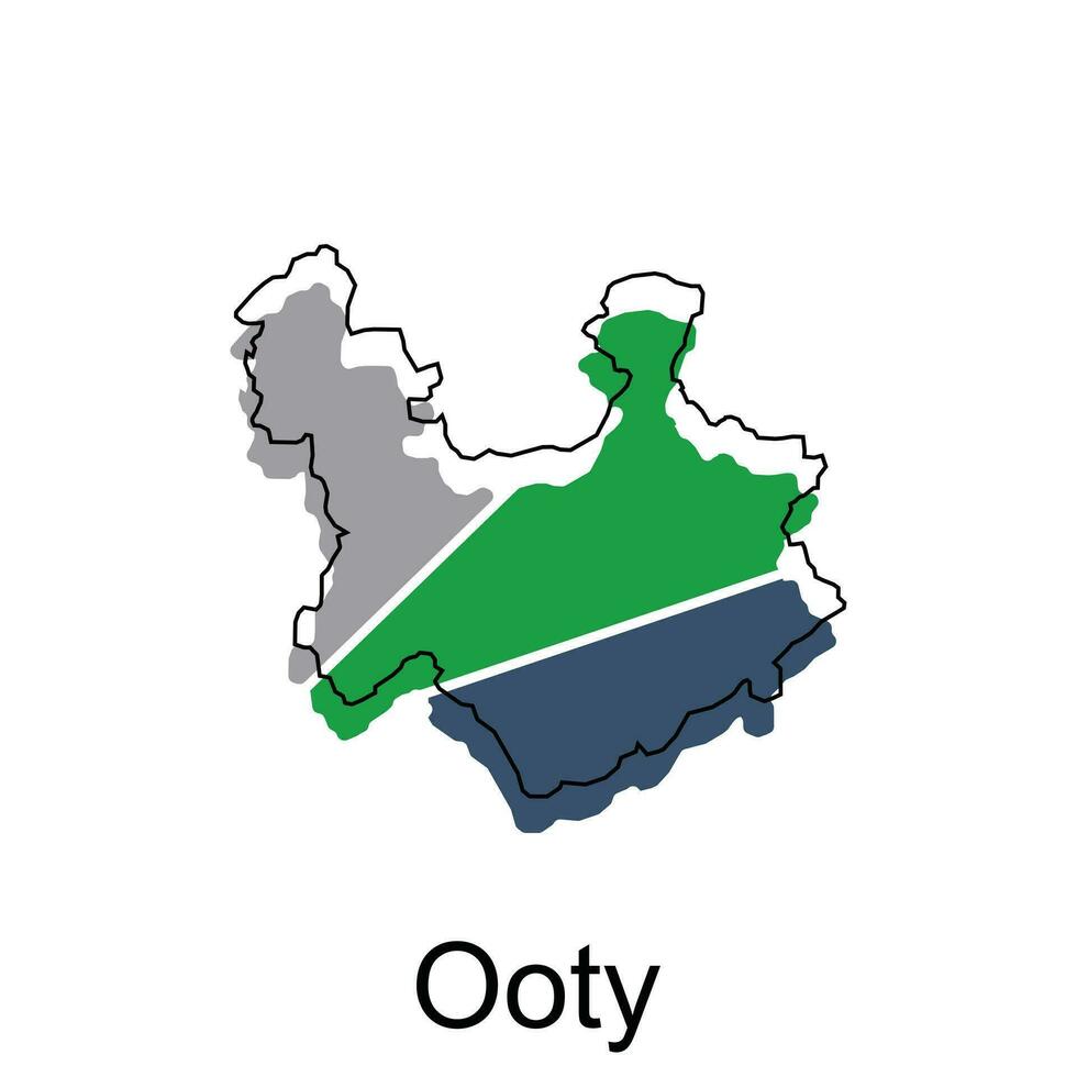 mapa de ooty mundo mapa internacional vector modelo con describir, gráfico bosquejo estilo aislado en blanco antecedentes