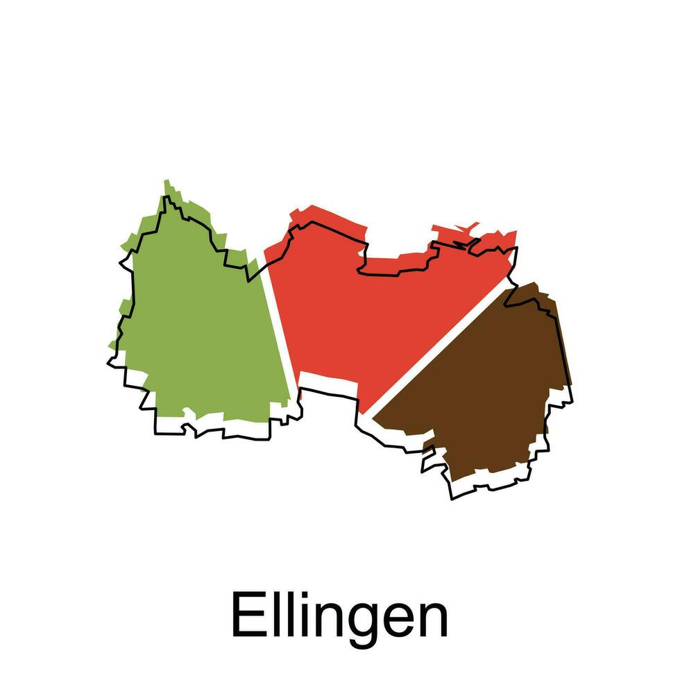 Ellingen City of German map vector illustration, vector template with outline graphic sketch style isolated on white background