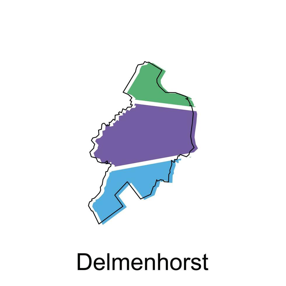 map of Delmenhorst national borders, important cities, World map country vector illustration design template