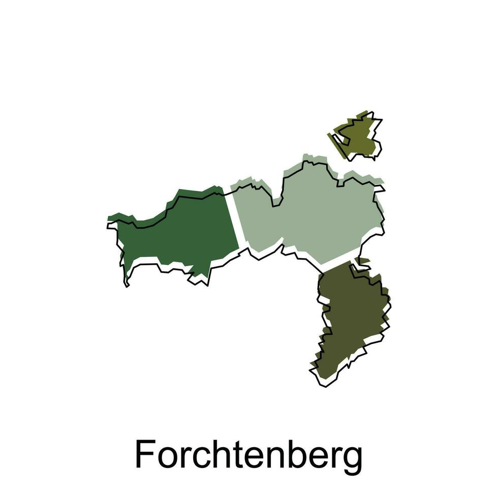 Forchtenberg ciudad de alemán mapa vector ilustración, vector modelo con contorno gráfico bosquejo estilo aislado en blanco antecedentes