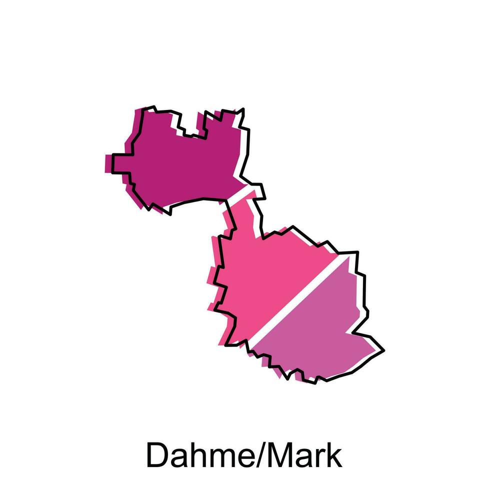 mapa de dahme marca vistoso geométrico contorno diseño, mundo mapa país vector ilustración modelo