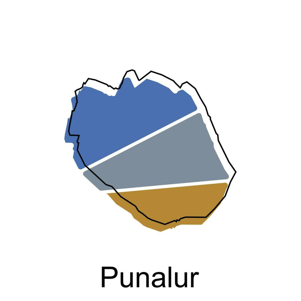 mapa de punalur moderno describir, alto detallado vector ilustración diseño plantilla, adecuado para tu empresa