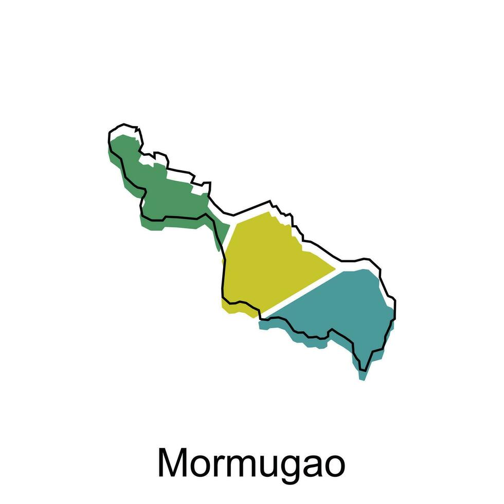 map of Mormugao City modern outline, High detailed illustration vector Design Template
