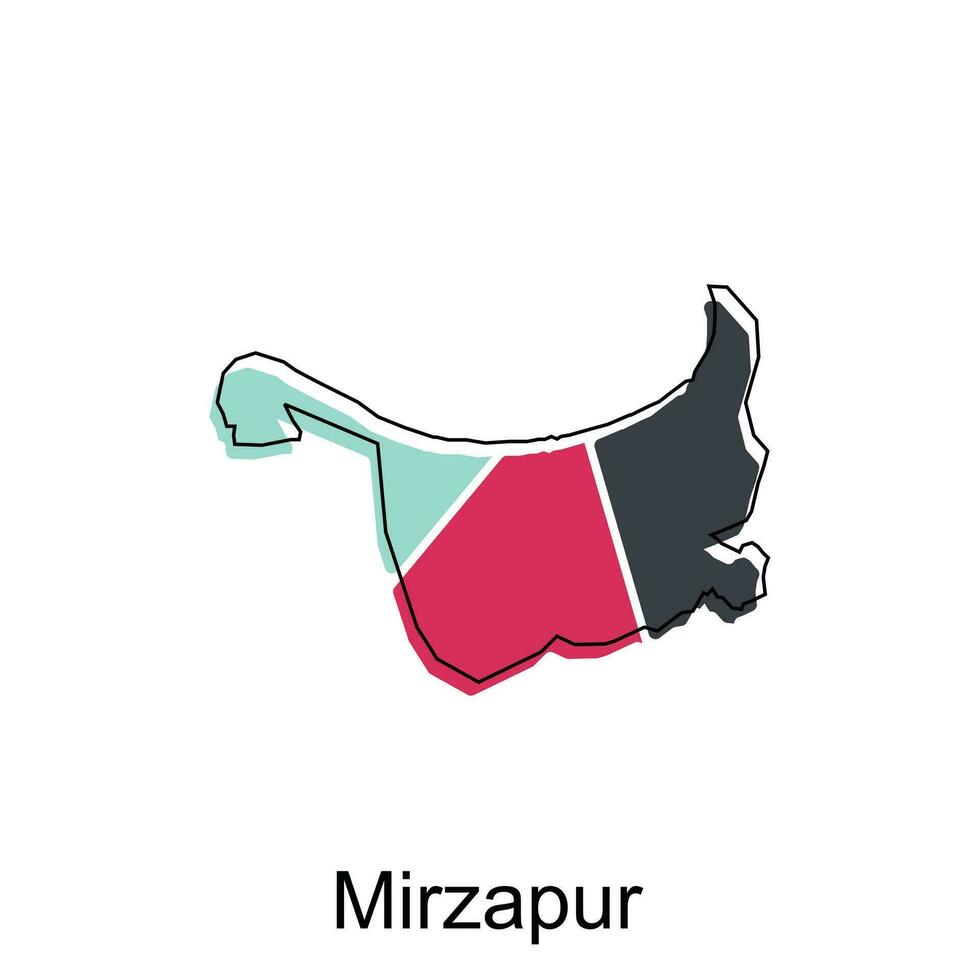 mirzapur ciudad de India país mapa vector ilustración diseño plantilla, vector con contorno gráfico bosquejo estilo en blanco antecedentes