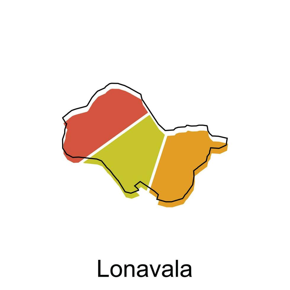 mapa de lonavala ciudad moderno sencillo geométrico, ilustración vector diseño modelo