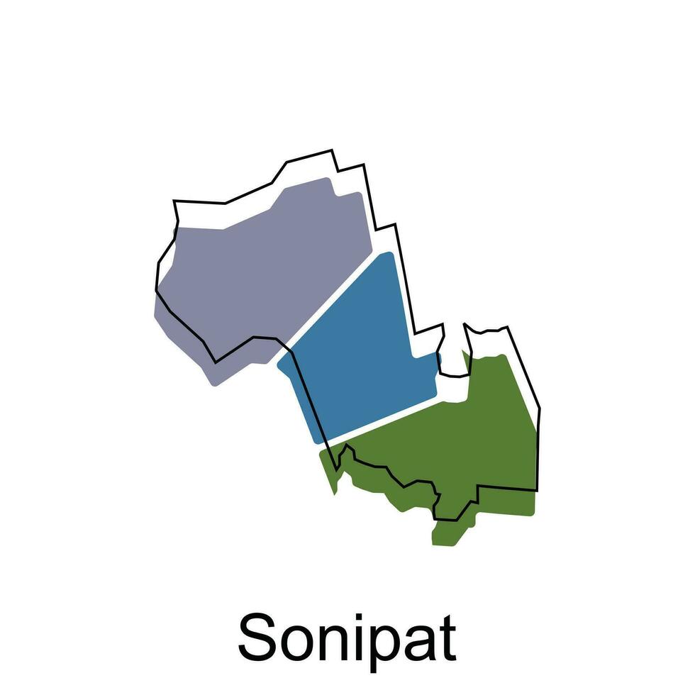 map of Sonipat colorful geometric modern outline, High detailed vector  illustration vector Design Template, suitable for your company