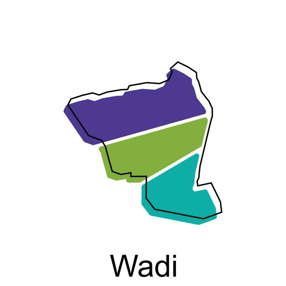 map of Wadi colorful geometric modern outline, High detailed vector  illustration vector Design Template, suitable for your company