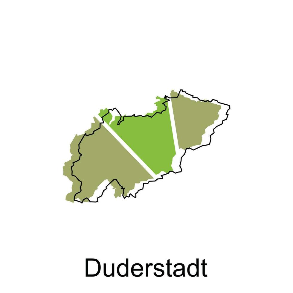 Map of Duderstadt colorful geometric outline design, World map country vector illustration template