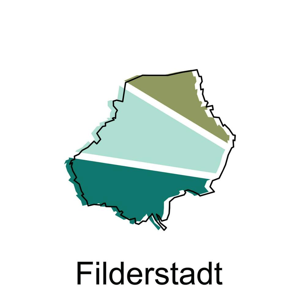 vector map of Filderstadt modern outline, High detailed vector illustration Design Template