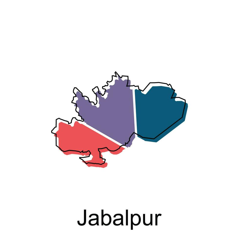 mapa de Jabalpur ciudad moderno sencillo geométrico, ilustración vector diseño modelo