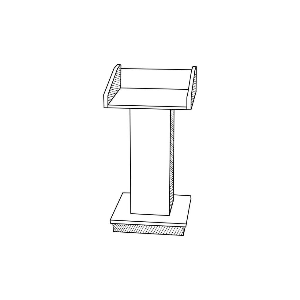 Podium line icon, outline vector, linear style logo illustration design template vector