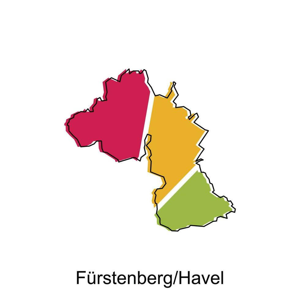 vector map of Furstenberg Havel modern outline, High detailed vector illustration Design Template
