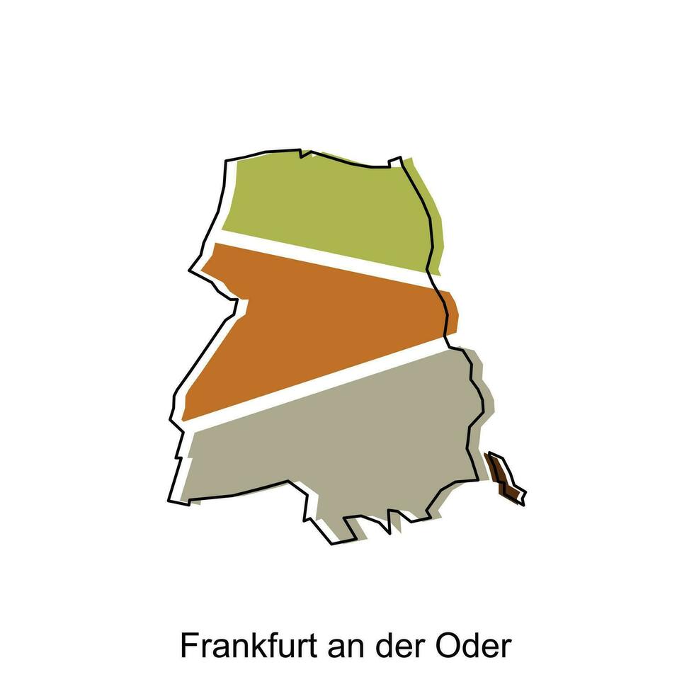 vector mapa de frankfurt un der oder moderno describir, alto detallado vector ilustración diseño modelo