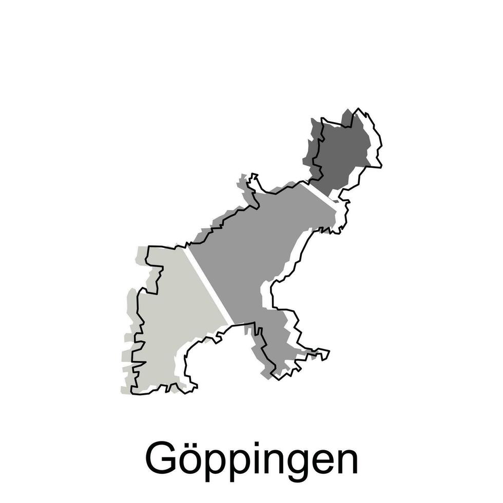 mapa de goppingen geométrico vector diseño plantilla, nacional fronteras y importante ciudades ilustración