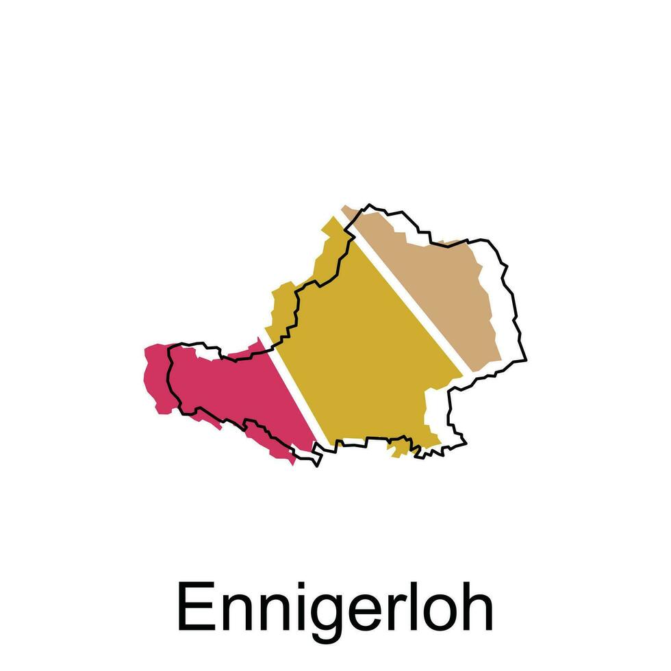Ennigerloh City of German map vector illustration, vector template with outline graphic sketch style isolated on white background