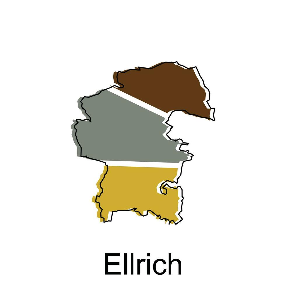 ellrich ciudad de alemán mapa vector ilustración, vector modelo con contorno gráfico bosquejo estilo aislado en blanco antecedentes